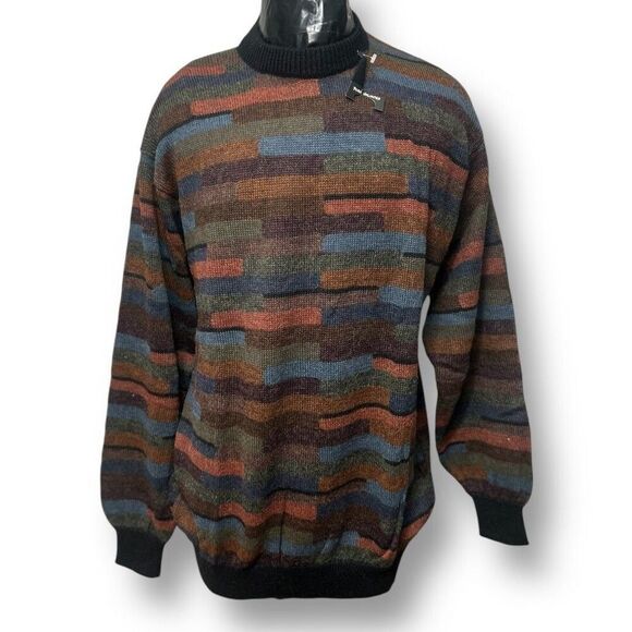 Peru Unlimited M Alpaca Wool Sweater Multicolor Pullover Soft Knit Retro NWT - Picture 6 of 8